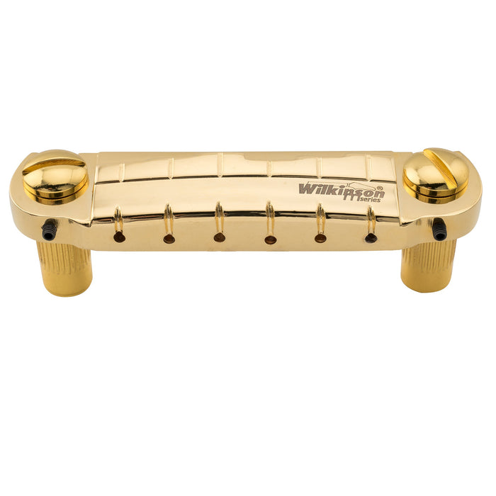 wilkinson m series 52mm2 3 64 inch string spacing pre set wraparound bridge for lp sg junior special style electric guitar mx1818p, gold
