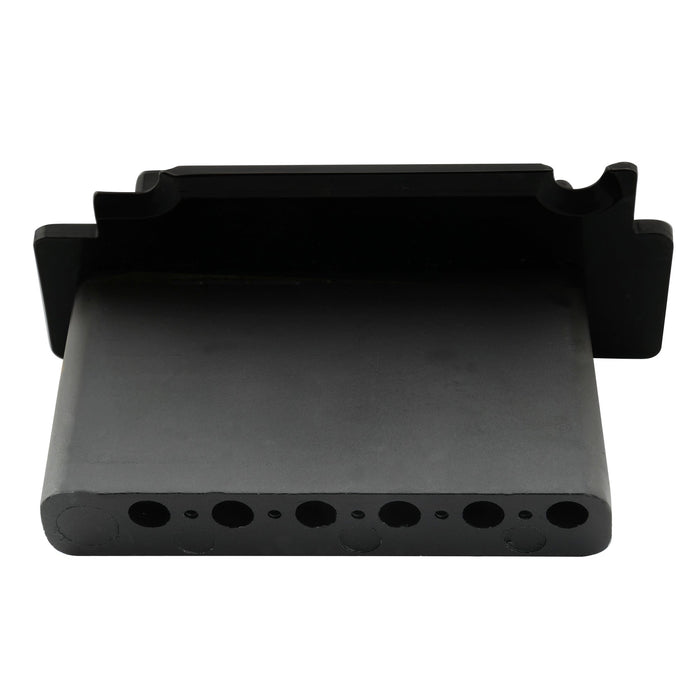 detail of wilkinson wvs50k 54mm 2 point locking saddle tremolo bridge with full steel block for squier style strat electric guitar mx1838p