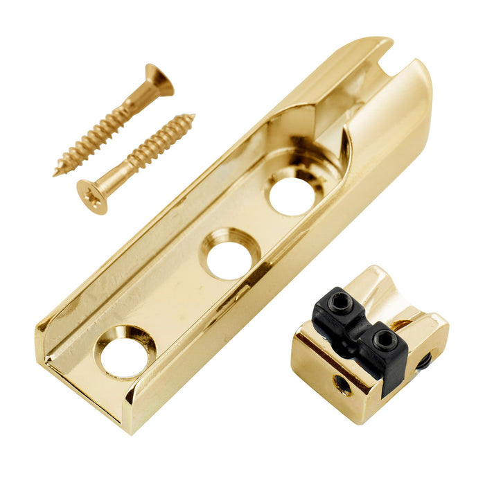 Musiclily Pro 1弦/2弦 幅15.5mm 個々のシングルロック式ベースブリッジ 4弦bassエレキベース用 ブラック