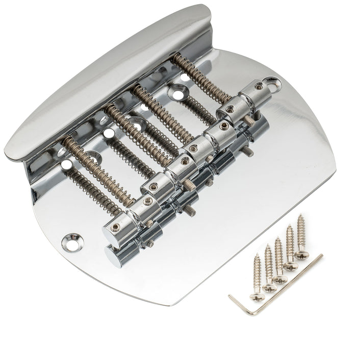 musiclily pro 57mm2 1 4 inch dual load 4 string bass bridge for music man style bass mx1845p, gold