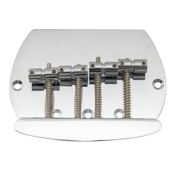 musiclily pro 57mm2 1 4 inch dual load 4 string bass bridge for music man style bass mx1845p, chrome