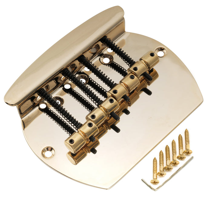 Musiclily Pro 57mm(2-1/4 inch) Dual Load 4-String Bass Bridge for Music Man Style Bass