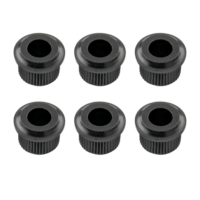 musiclily pro steel vintage modern 6mm to 10mm guitar tuner conversion bushings tuning pegs adapter ferrules mx1846 6p, black