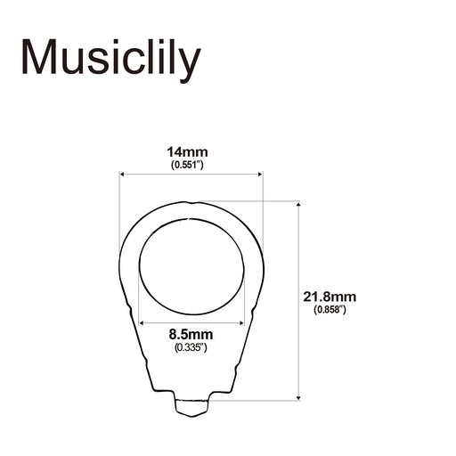 Dimensions of musiclily pro 8 5mm steel vintage style guitar pots knob pointers washers lp position indicators for epi lp electric guitar 90 degree mx1847 4p