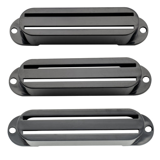 musiclily basic plastic rail blade guitar single coil sized humbucker pickup covers set for strat style mx1848 3p