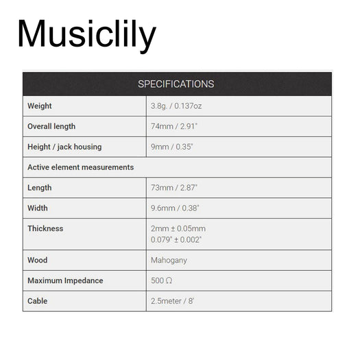 Dimensions of kna sg 1 portable piezo pickup for steel string acoustic guitar mx1852
