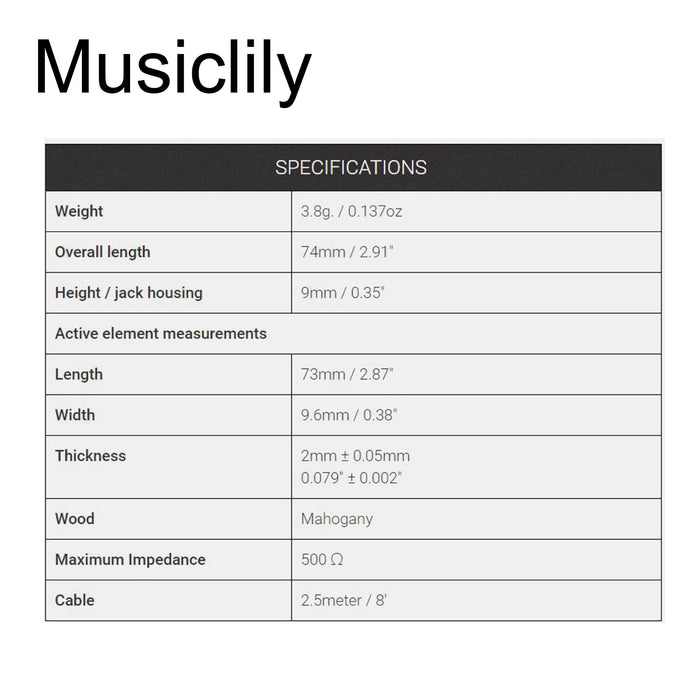 Dimensions of kna sg 1 portable piezo pickup for steel string acoustic guitar mx1852