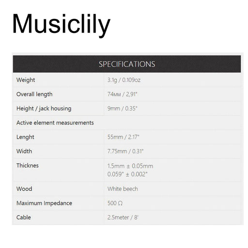 Dimensions of kna uk 1 portable piezo pickup for ukulele mx1854