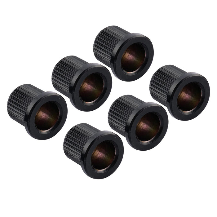 detail of musiclily pro steel big lip style guitar string through body string ferrules for tele hardtail strat style electric guitar mx1857 6p