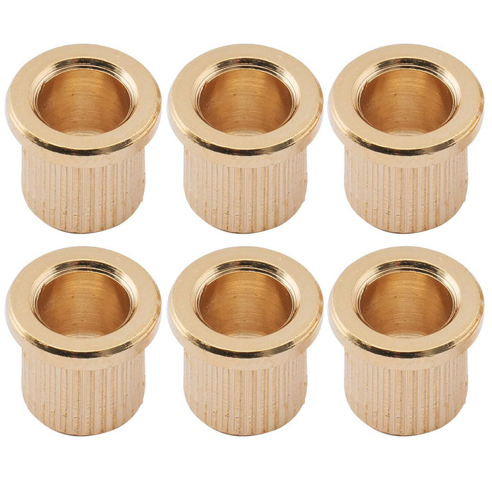 musiclily pro steel big lip style guitar string through body string ferrules for tele hardtail strat style electric guitar mx1857 6p, gold