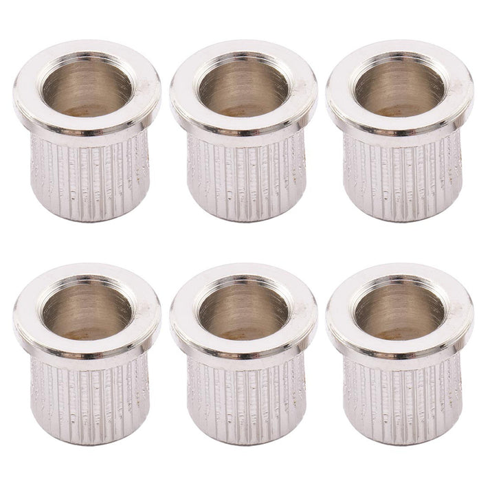 musiclily pro steel big lip style guitar string through body string ferrules for tele hardtail strat style electric guitar mx1857 6p, nickel