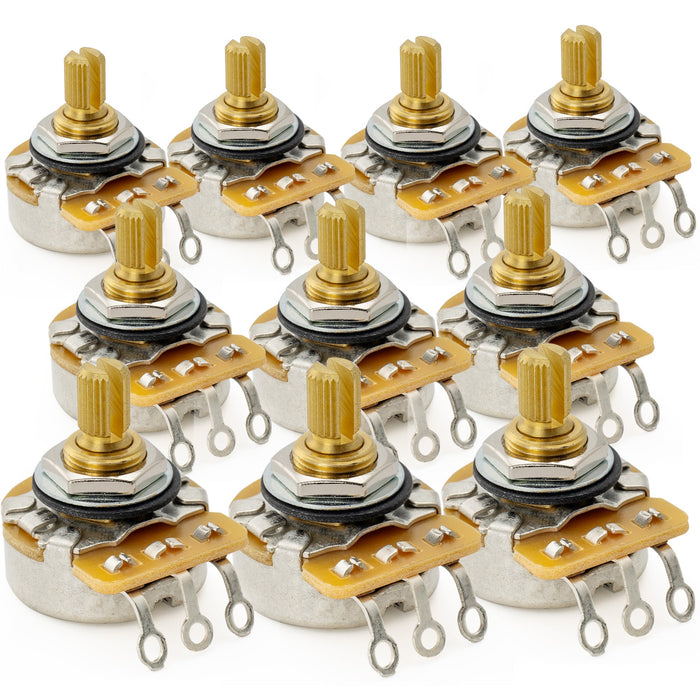 cts 450g a250k pot brass short split shaft 1 4 inch 10 audio taper potentiometer for electric guitar bass mx1860, 10 pcs
