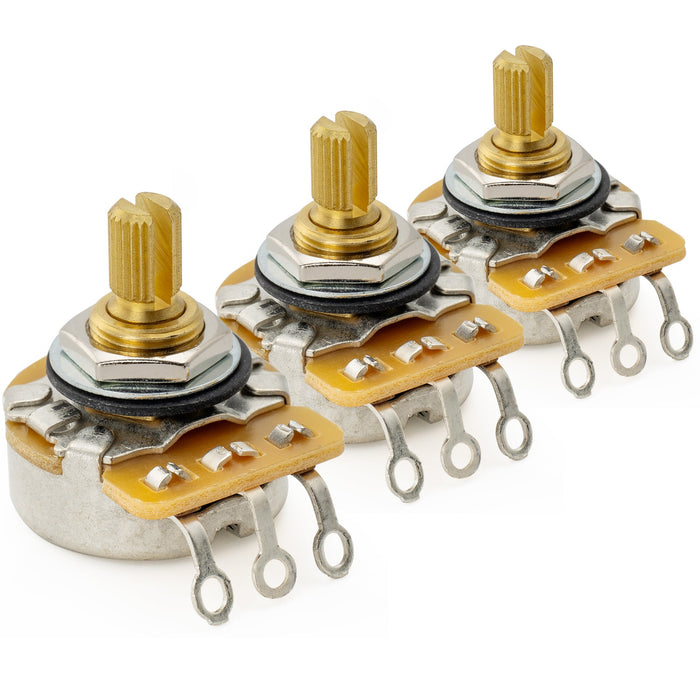 cts 450g a250k pot brass short split shaft 1 4 inch 10 audio taper potentiometer for electric guitar bass mx1860, 3 pcs