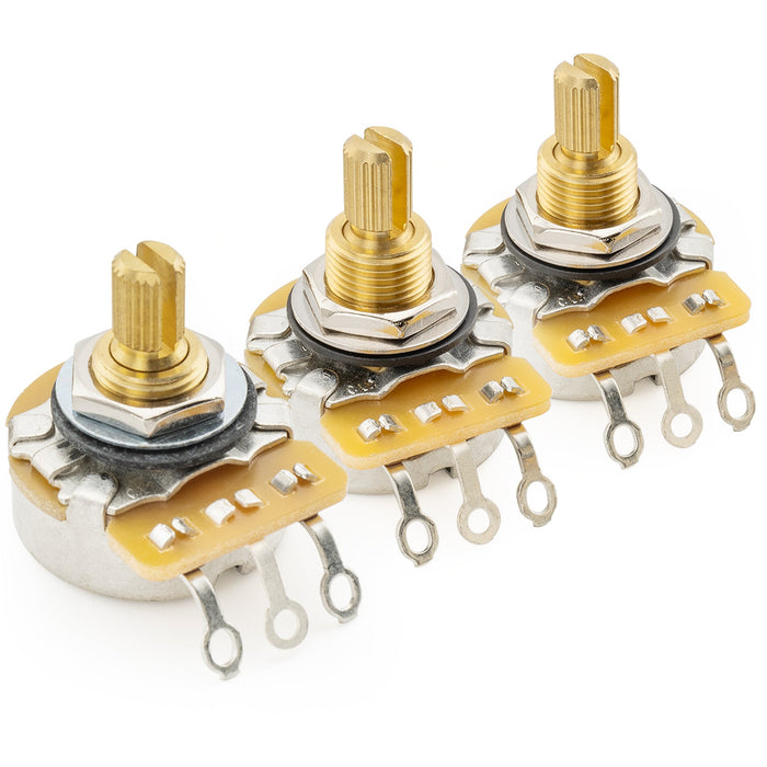 cts 450 a250k a500kx2 st hss guitar pots short split shaft 1 4 inch and standard split shaft 3 8 inch 10 audio taper potentiometers mx1515mx1517 2p, 2 pcs