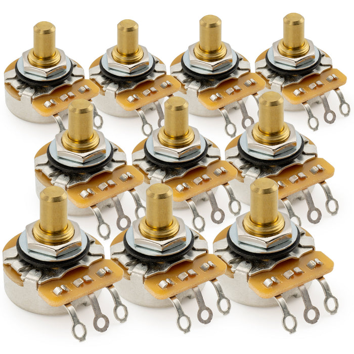 cts 450g a250k pot brass solid short shaft 1 4 inch 10 audio taper potentiometer for electric guitar bass mx1861, 10 pcs
