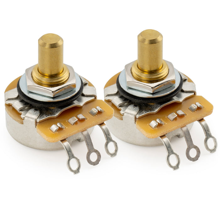cts 450g a250k pot brass solid short shaft 1 4 inch 10 audio taper potentiometer for electric guitar bass mx1861, 2 pcs
