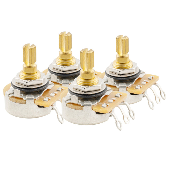 cts 450g no load a250k pot brass short split shaft 1 4 inch 10 audio taper potentiometer for electric guitar bass mx1863, 4 pcs