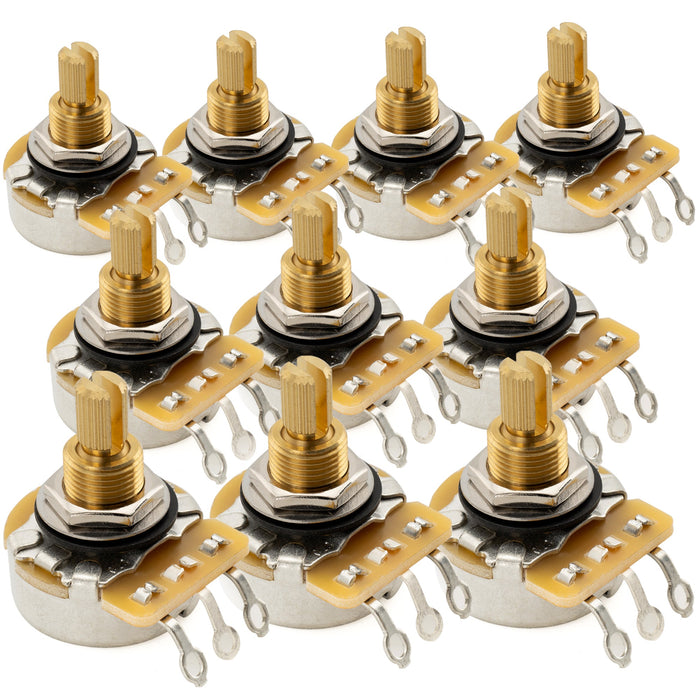 cts 450g b500k pot brass standard split shaft 3 8 inch 10 linear taper potentiometer for electric guitar bass mx1866, 10 pcs