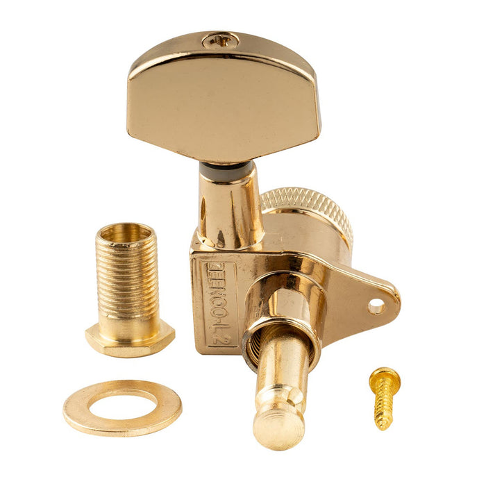 Musiclily Pro R15J Single 15:1 Ratio Full Sealed Locking Machine Head Treble Side Tuner Tuning Peg Key with Big Hex Button Right Angle Screw for Acoustic Electric Guitar