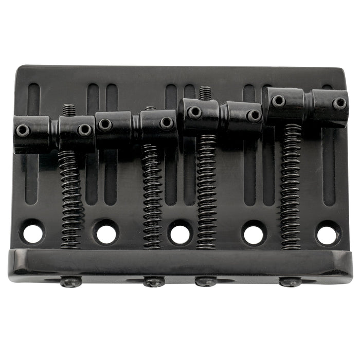 detail of musiclily pro 57mm 2 1 4 inch string spacing heavy duty 4 string bass bridge assembly mx1894p