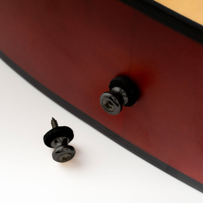 Usage show of musiclily pro steel strap button end pins for small sized guitar bass ukulele mx1896 2p