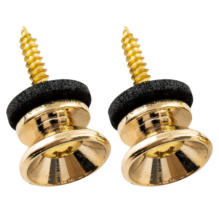 musiclily pro steel strap button end pins for accoustic electric guitar mx1897 2p, gold
