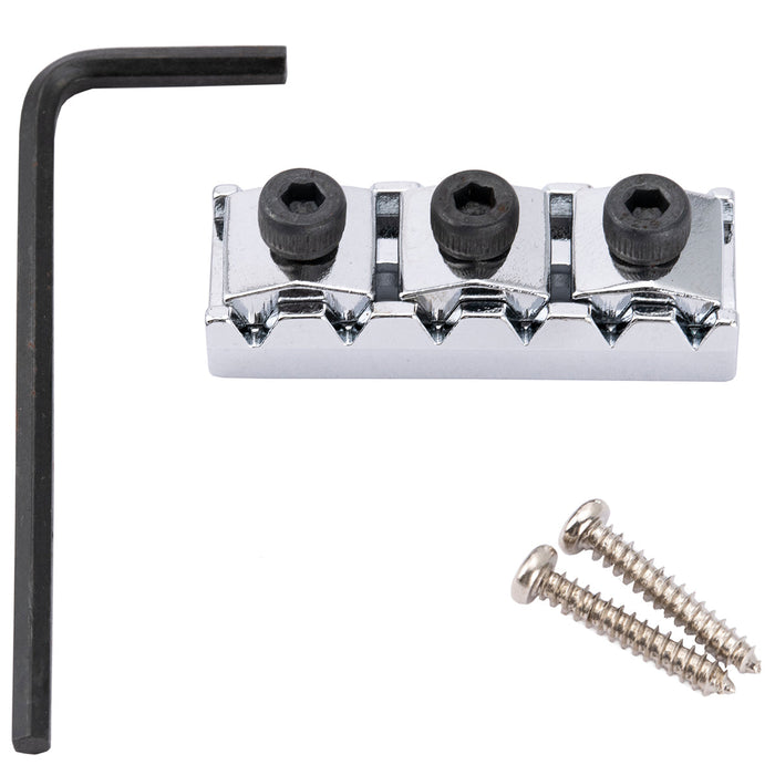 musiclily pro 42mm electric guitar string locking nut for floyd rose tremolo bridge mx1902p, chrome