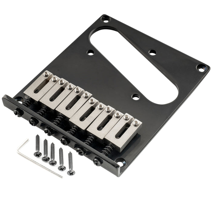 musiclily pro 54mm string spacing modern bridge with 6pcs sus stainless steel saddles for fender squier tele style electric guitar mx1904p