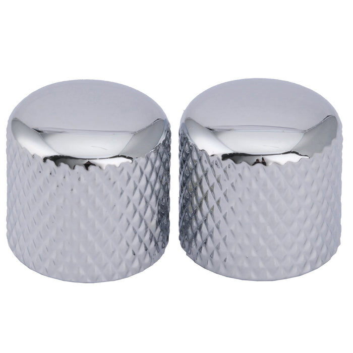 musiclily pro coarse 18 splines steel dome control knob for imported guitar bass mx1910 2p, chrome