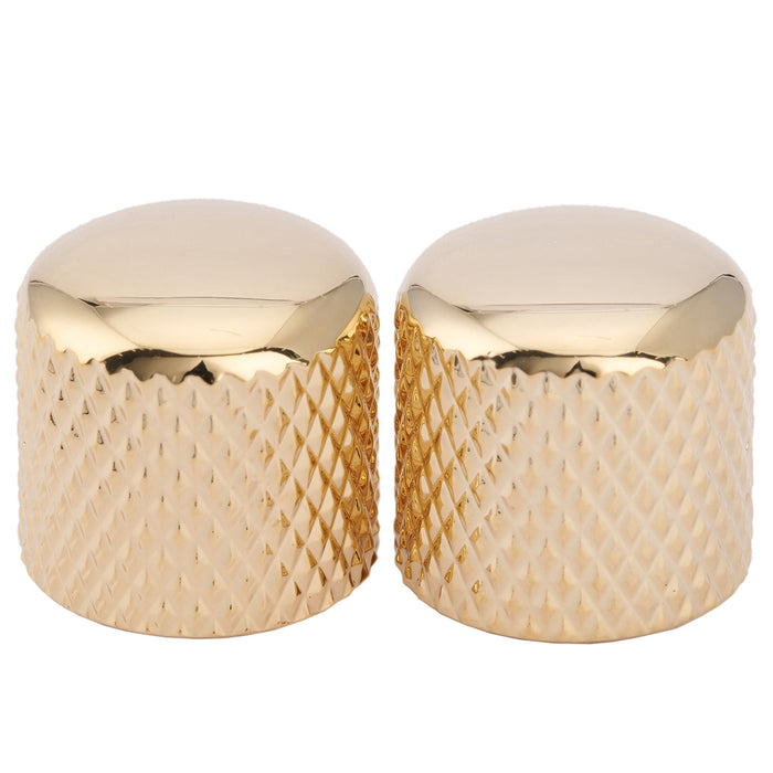 musiclily pro coarse 18 splines steel dome control knob for imported guitar bass mx1910 2p, gold