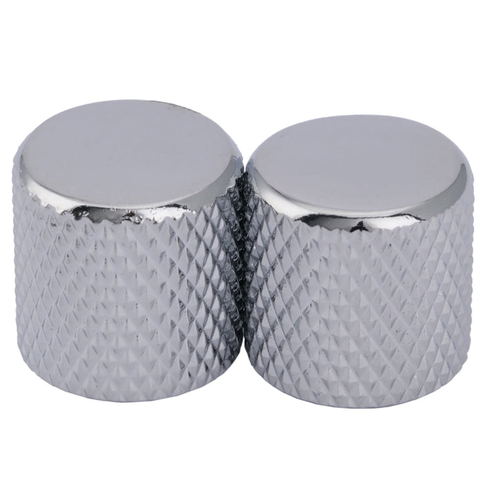 musiclily pro coarse 18 splines steel flat top control knob for imported guitar bass mx1911 2p, chrome