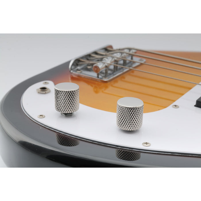 Musiclily Pro 鋼製 ミリ規格 18スプライン フラットトップ コントロールノブ つまみ Importエレキギターとベース用 ブラック(2個セット)