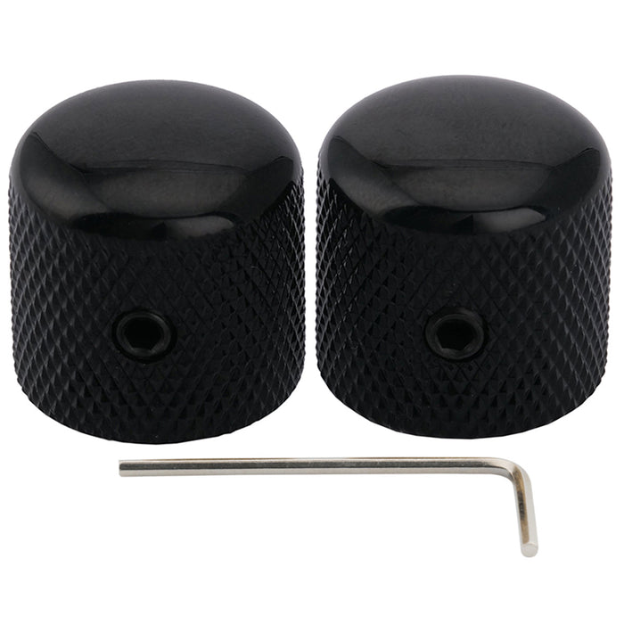 musiclily pro 6mm steel dome control knob with set screw for electric guitar bass mx1912 2p, black