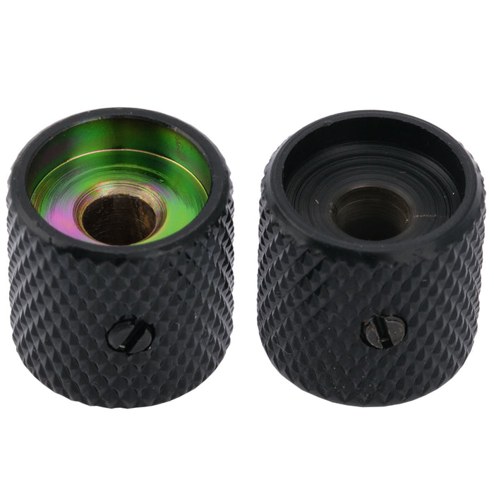 Perilla de control Musiclily Pro de acero de 6 mm con parte superior plana y tornillo de fijación para guitarra eléctrica y bajo (juego de 2)