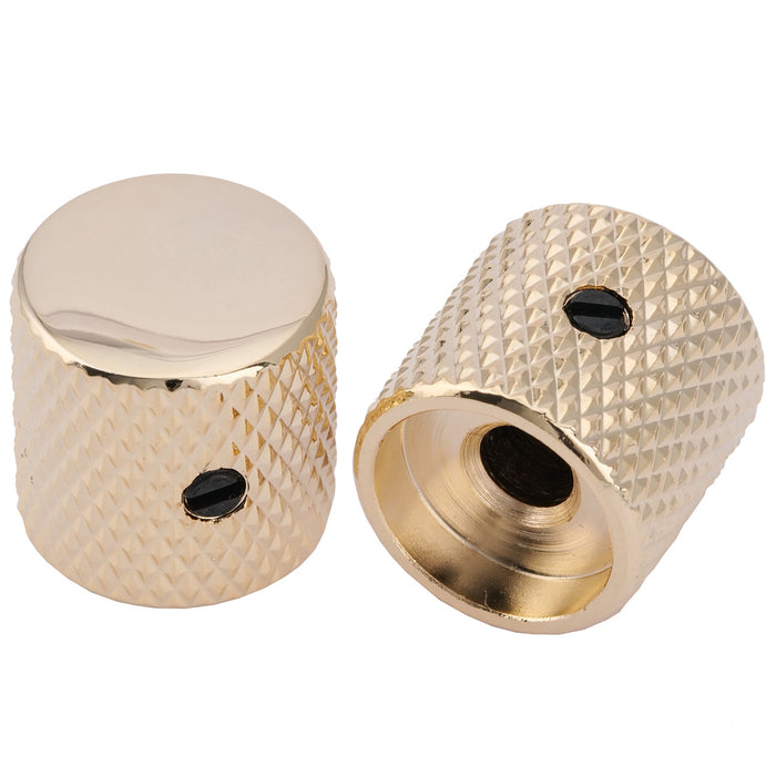 Perilla de control Musiclily Pro de acero de 6 mm con parte superior plana y tornillo de fijación para guitarra eléctrica y bajo (juego de 2)