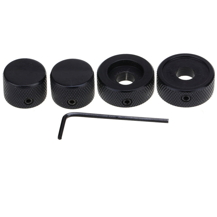 detail of musiclily pro steel universal dual concentric stacked brass shaft control knob for electric guitar bass mx1916 2p