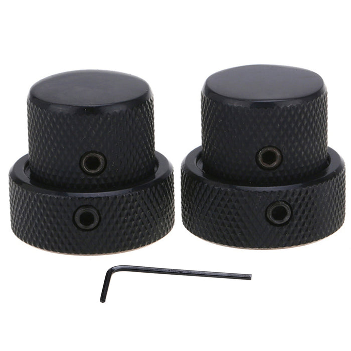 musiclily pro steel universal dual concentric stacked brass shaft control knob for electric guitar bass mx1916 2p