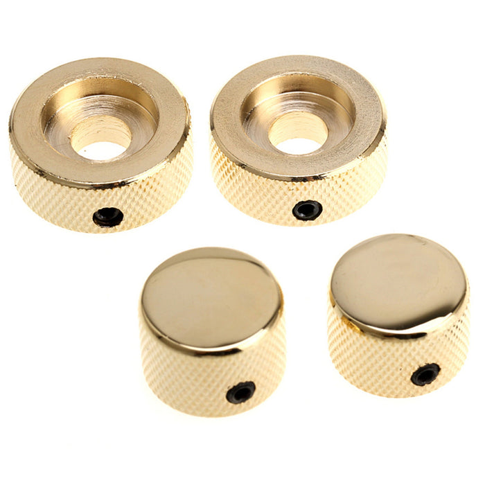 Perilla de control universal Musiclily Pro Steel con eje de latón apilado y doble concéntrico para guitarra eléctrica y bajo (juego de 2)