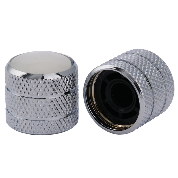 Perilla de control Musiclily Pro Coarse de 18 estrías con cúpula de acero y parte superior perlada blanca para guitarra y bajo importados (juego de 2)