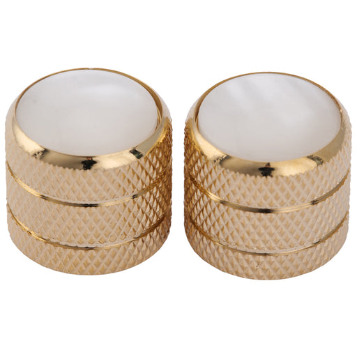 musiclily pro coarse 18 splines steel dome white pearl top control knob for imported guitar bass mx1917 2p