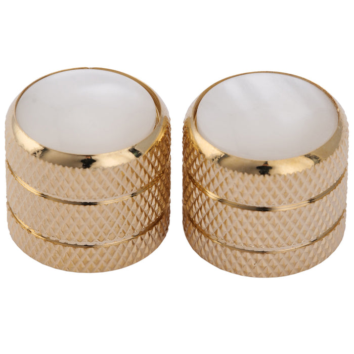 musiclily pro coarse 18 splines steel dome white pearl top control knob for imported guitar bass mx1917 2p
