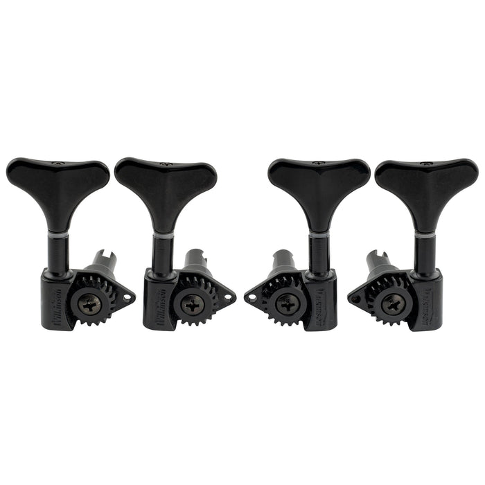 wilkinson 2r2l 20 1 ratio open gear machine heads for ibanez style electric bass tuners bass tuning pegs keys mx1922 2mx1923 2p, black