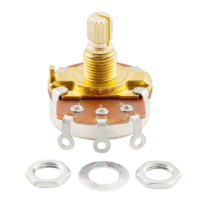 musiclily pro 250k brass shaft metric coarse 18 spline split short shaft pots audio linear taper potentiometers for electric guitar bass mx1925 4 details