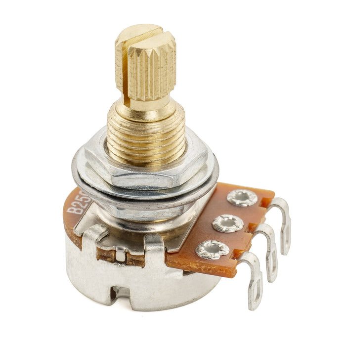 Musiclily Pro B250K Mini Pot Brass Metric Split Standard Shaft 9.5mm Linear Taper Potentiometer for Electric Guitar Bass