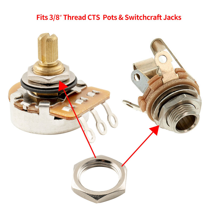 Application of musiclily pro 3 8 inch mounting hex nuts for usa thread cts pots and switchcraft jack sockets mx1937 10p
