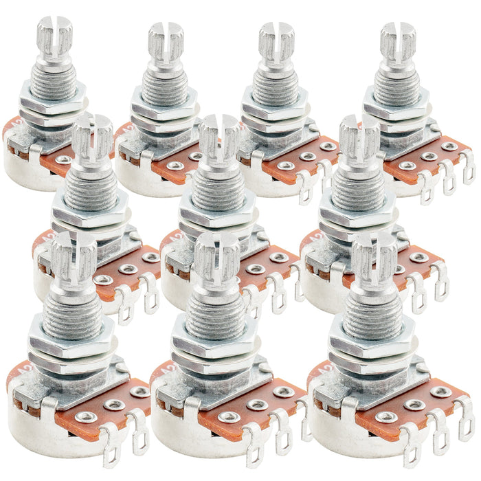 Alpha B250K Mini Pots Metric Split Standard Shaft 9.5mm Linear Taper Potentiometers for Electric Guitar Bass (Set of 10)