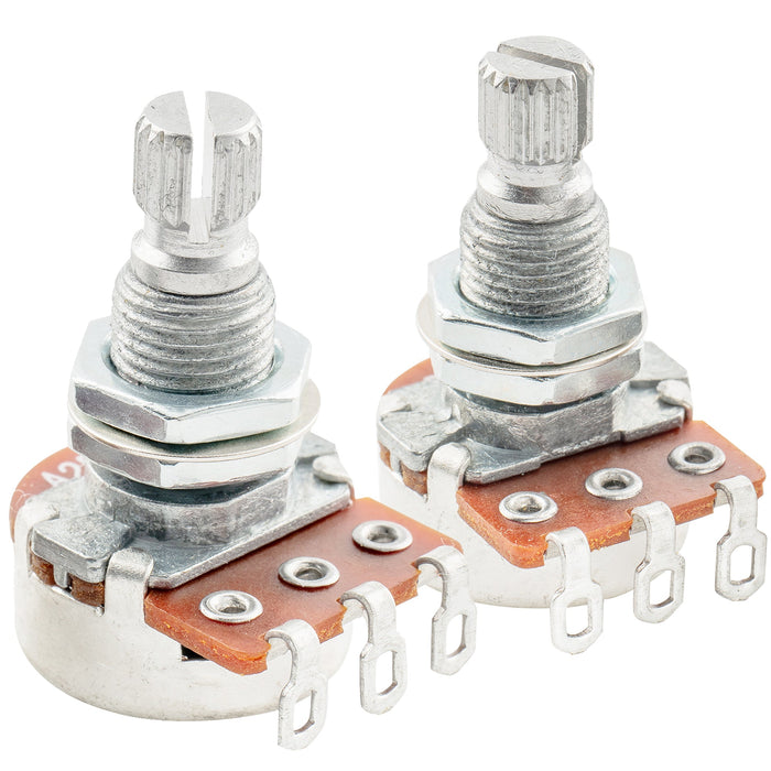 Alpha A250K+B250K Mini Pots Metric Split Standard Shaft 9.5mm Audio Linear Taper Potentiometers for ST Tele PB JB Style Electric Guitar Bass (Set of 1A1B)