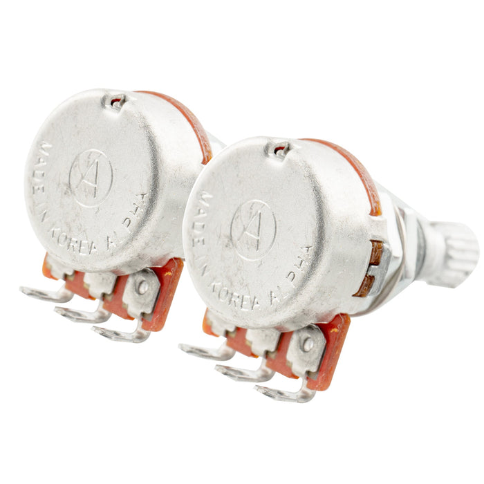 Alpha A250K+B250K Mini Pots Metric Split Standard Shaft 9.5mm Audio Linear Taper Potentiometers for ST Tele PB JB Style Electric Guitar Bass (Set of 1A1B)