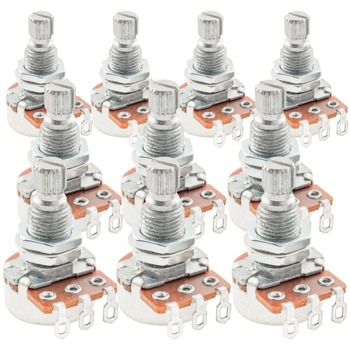 Alpha B250K Mini Pots Metric Split Standard Shaft 9.5mm Linear Taper Potentiometers for Electric Guitar Bass (Set of 10)