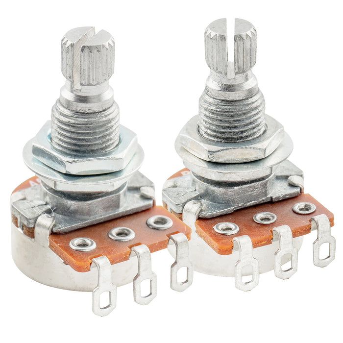 Alpha A500K+B500K Mini Pots Metric Split Standard Shaft 9.5mm Audio Linear Taper Potentiometers for ST Tele PB JB Style Electric Guitar Bass (Set of 1A1B)
